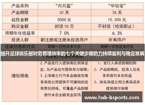 提升足球俱乐部财务管理效率的七个关键步骤助力持续盈利与稳定发展 提升足球俱乐部财务管理效率的七个关键步骤助力持续盈利与稳定发展